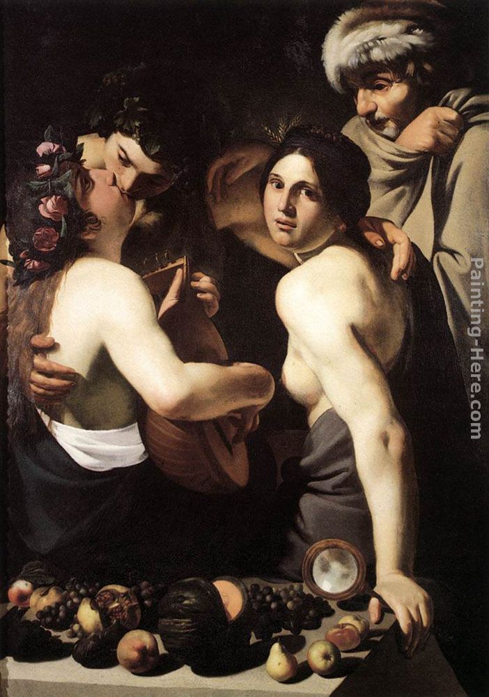 Allegory of the Four Seasons painting - Bartolomeo Manfredi Allegory of the Four Seasons art painting